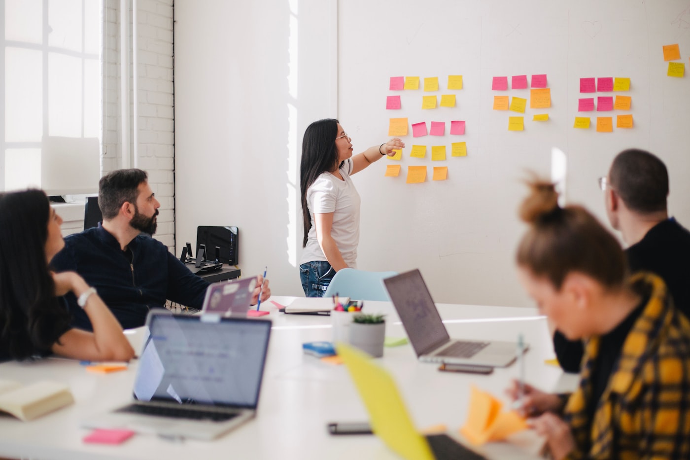 Insurance professionals in a strategy meeting