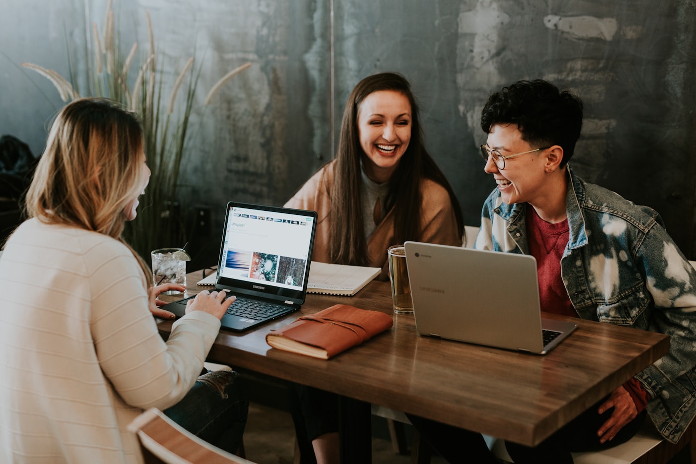 Professionals collaborating in an office